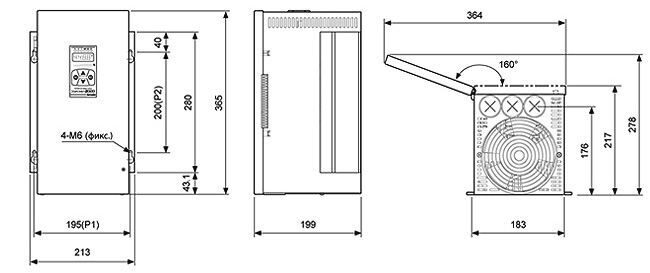 Размеры DPU3, тип B