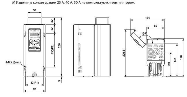 Размеры DPU1, тип A